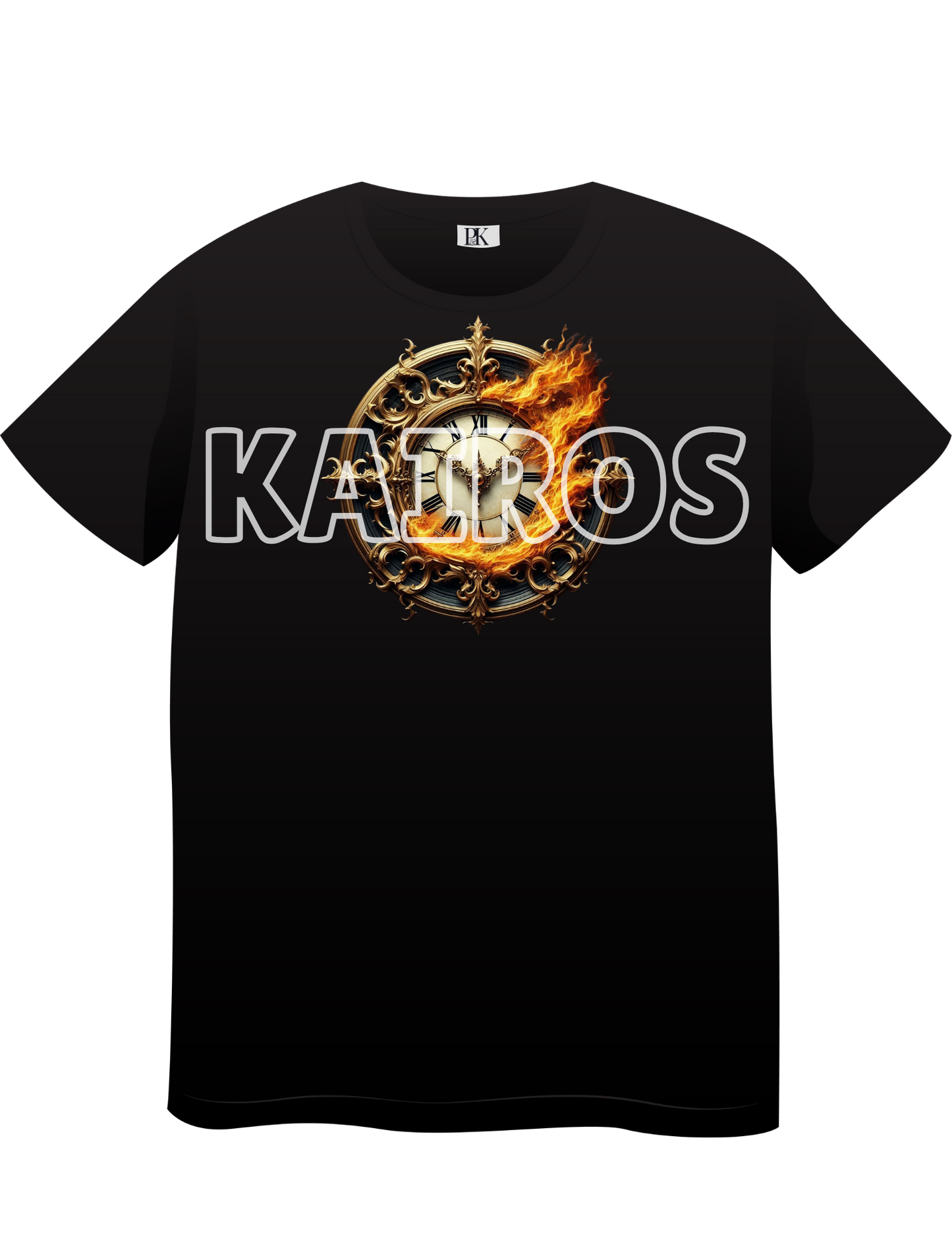 Kairos Fire Clock T-Shirt – Bold Christian Faith Tee with Prophetic Design