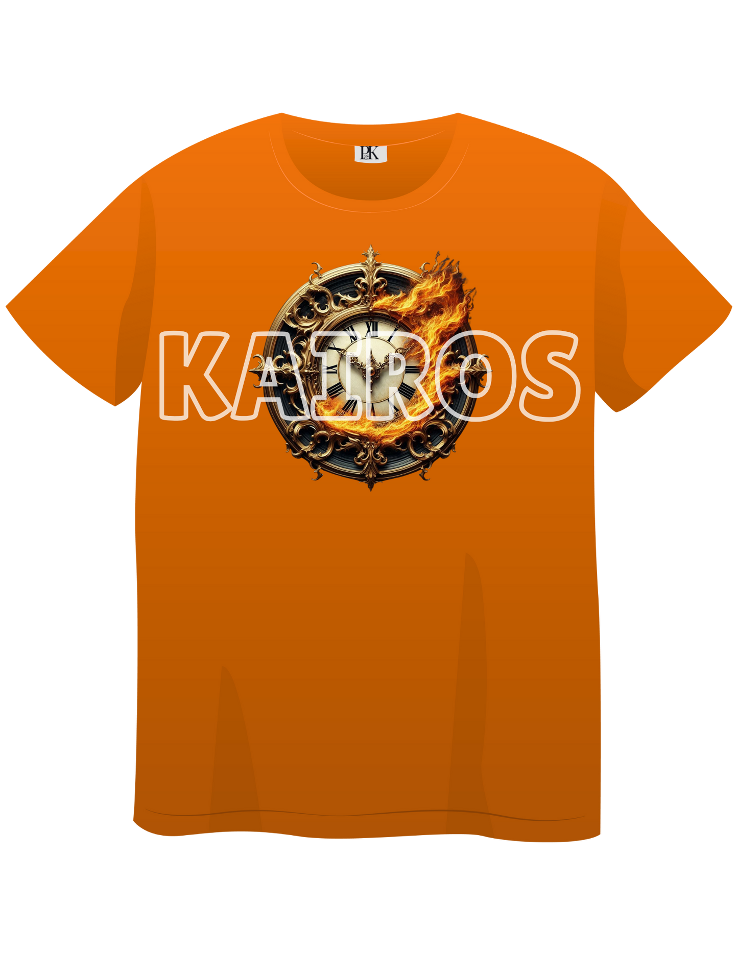 Kairos Fire Clock T-Shirt – Bold Christian Faith Tee with Prophetic Design
