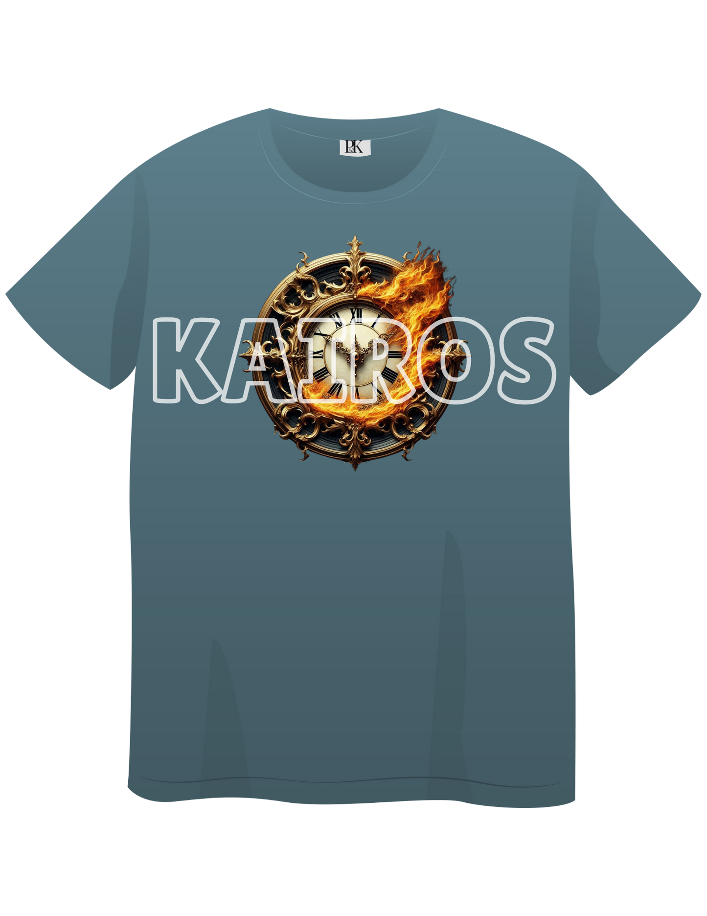 Kairos Fire Clock T-Shirt – Bold Christian Faith Tee with Prophetic Design
