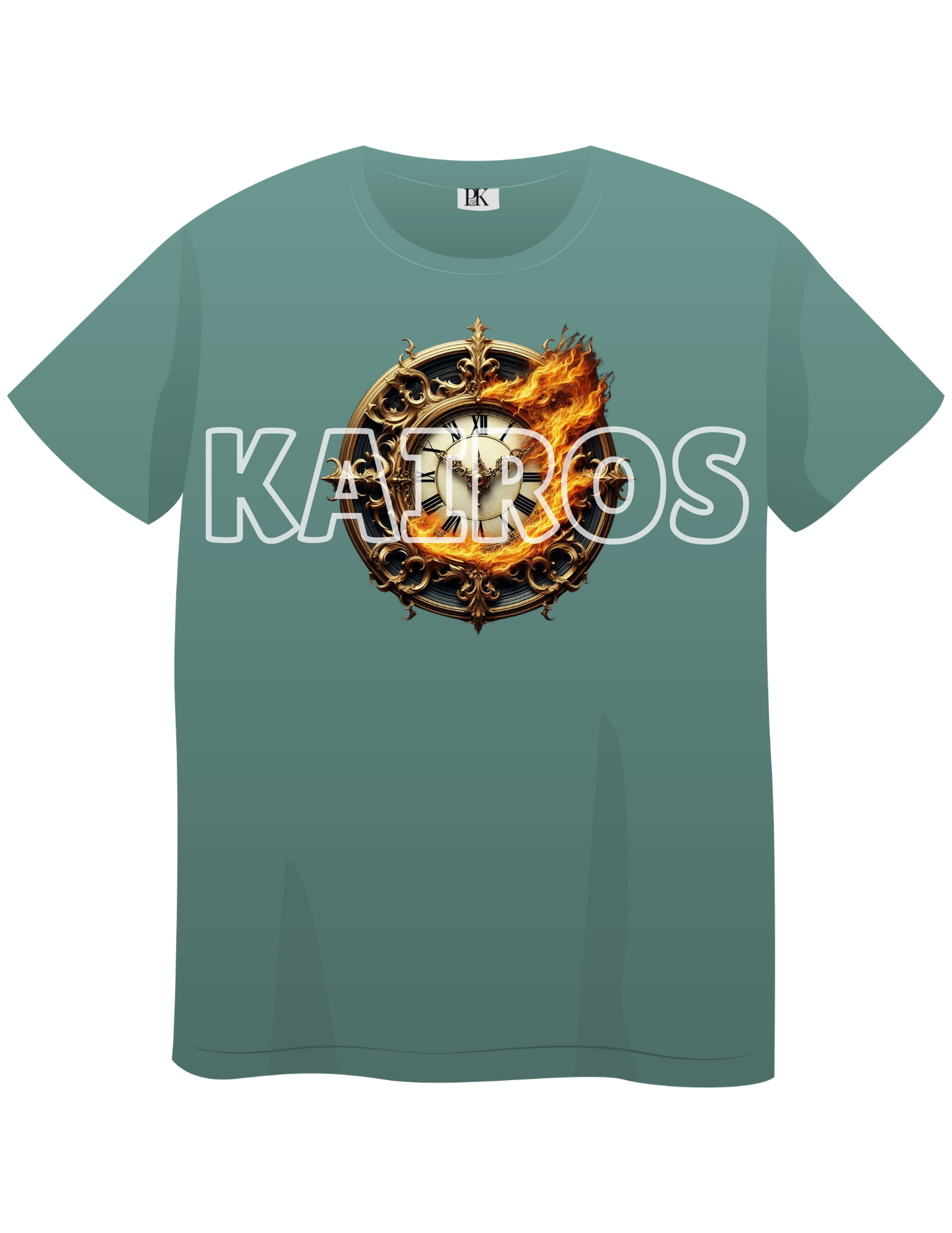 Kairos Fire Clock T-Shirt – Bold Christian Faith Tee with Prophetic Design