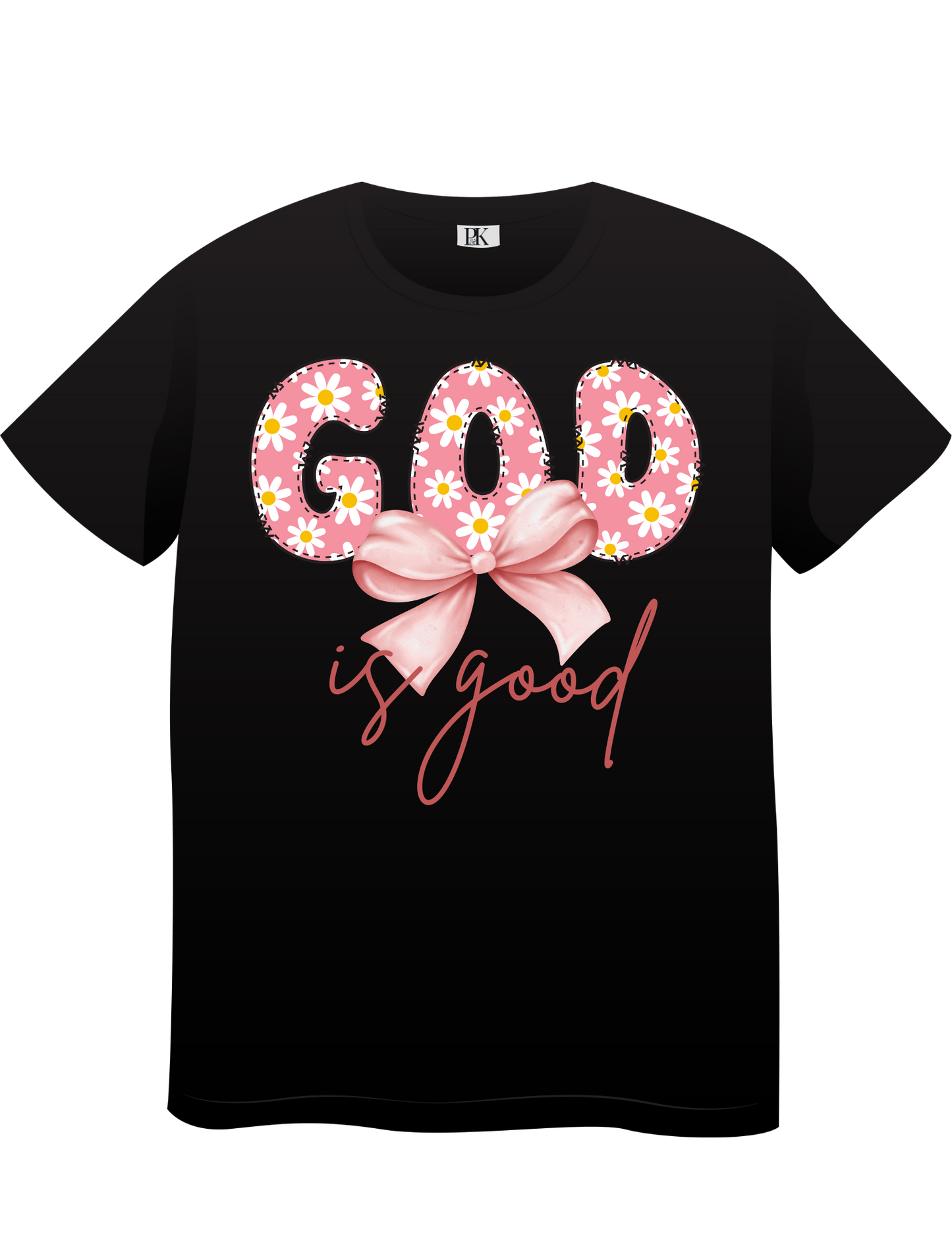 God Is Good T-Shirt for Women – Floral & Bow Christian Faith Tee