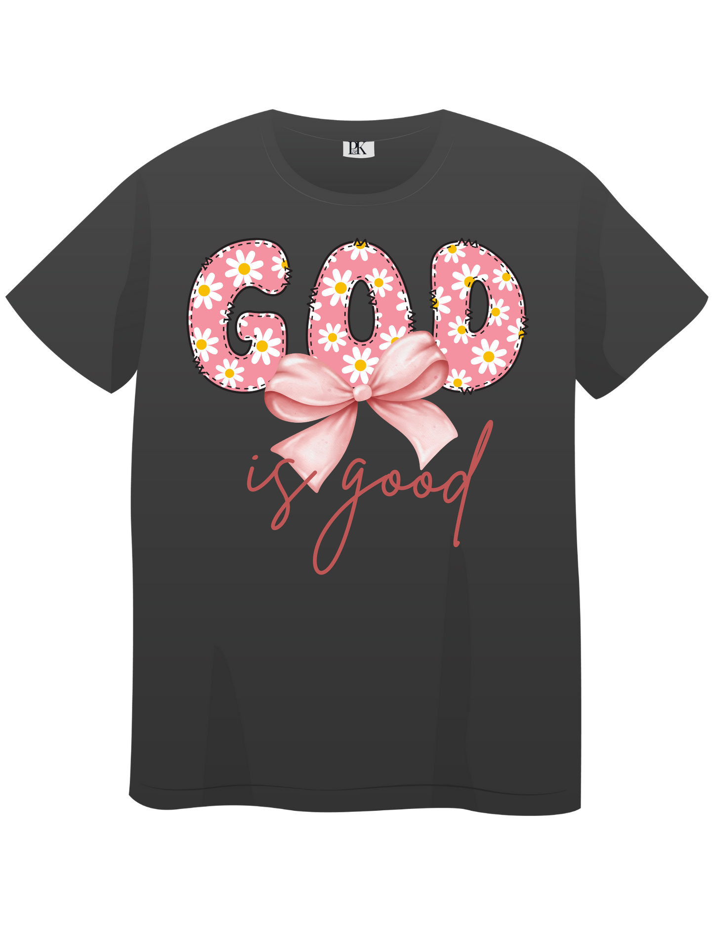 God Is Good T-Shirt for Women – Floral & Bow Christian Faith Tee