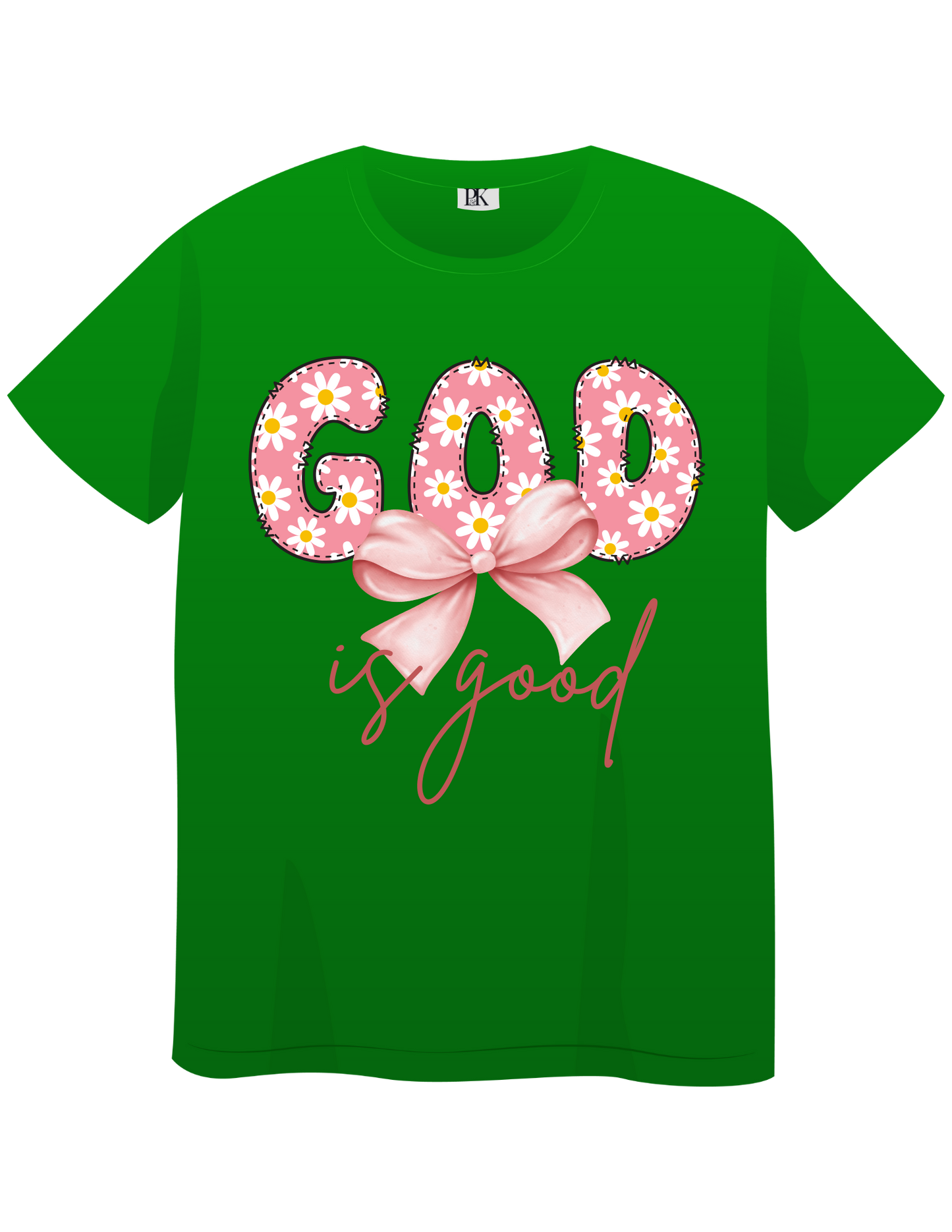 God Is Good T-Shirt for Women – Floral & Bow Christian Faith Tee