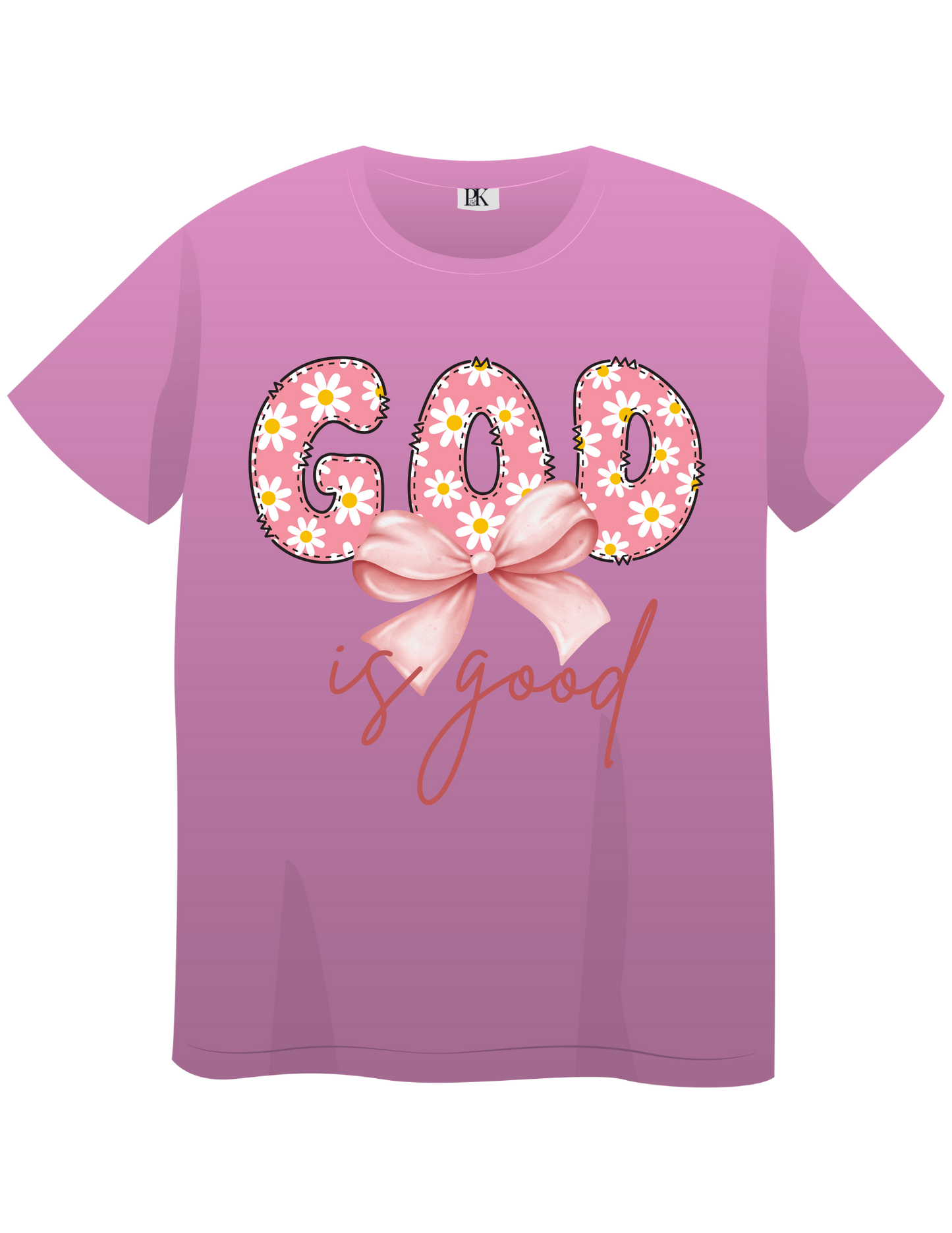 God Is Good T-Shirt for Women – Floral & Bow Christian Faith Tee