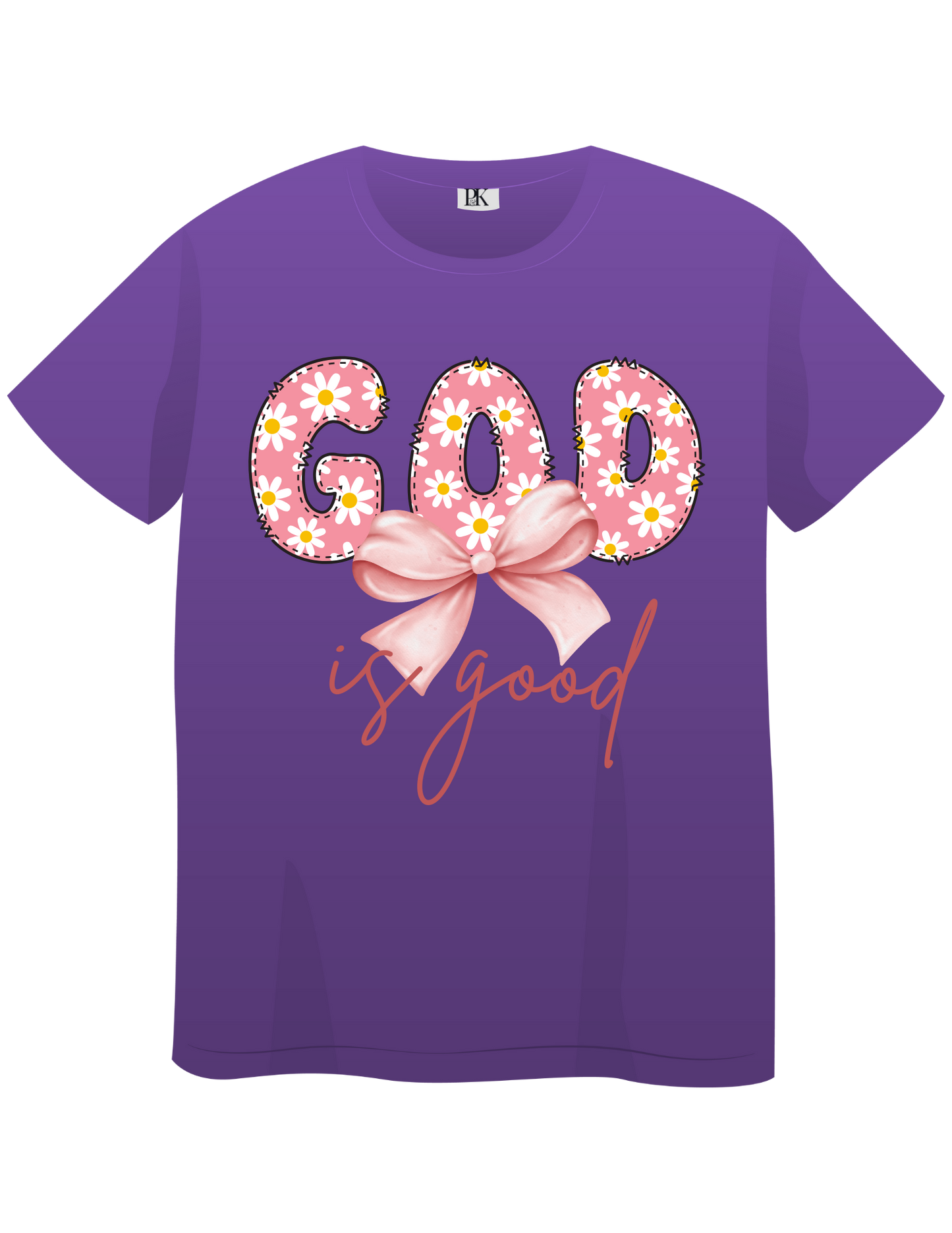 God Is Good T-Shirt for Women – Floral & Bow Christian Faith Tee