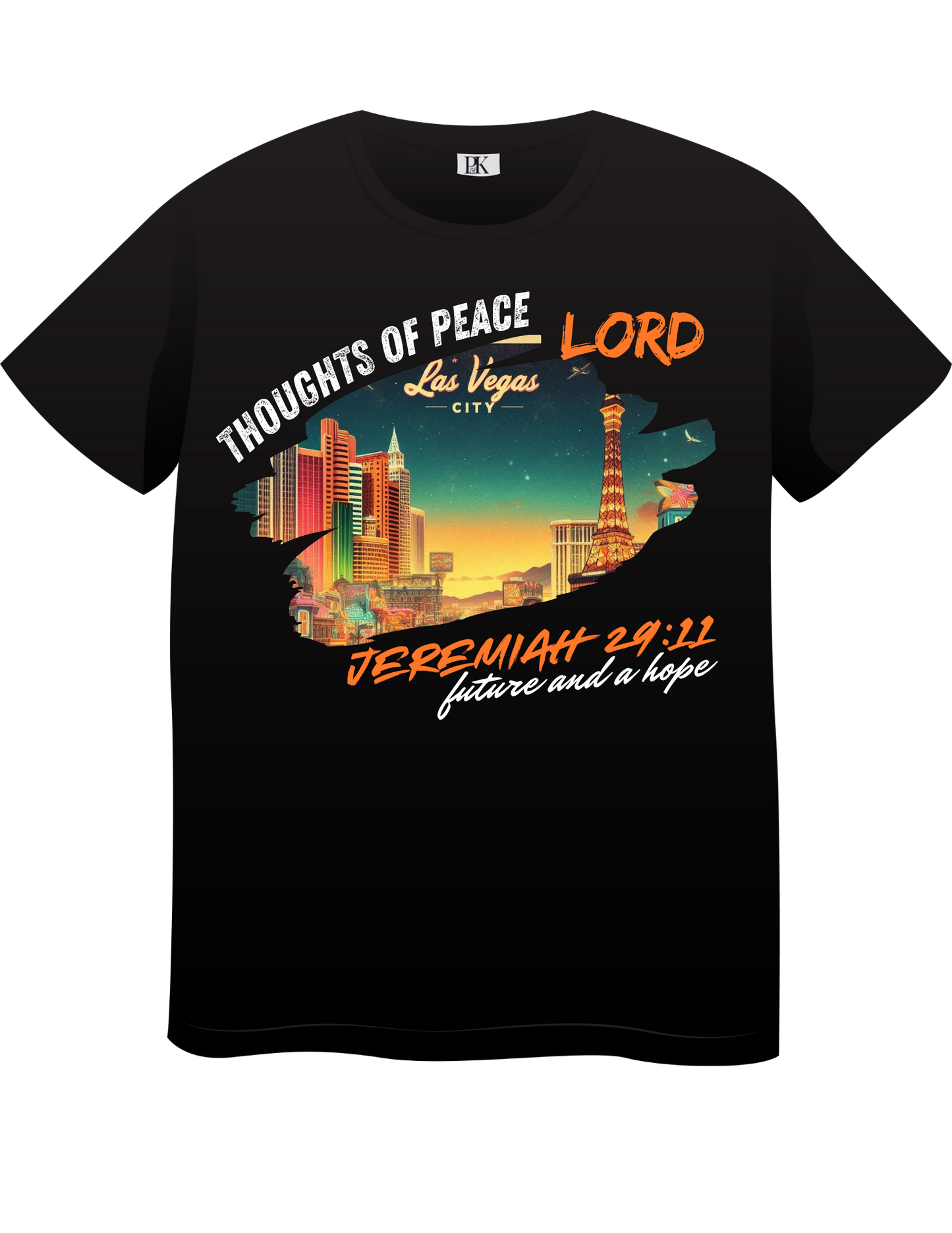 Blessed Las Vegas T-Shirt – Personalized Christian Tee with Inspirational Bible Verse, Front and Back Design