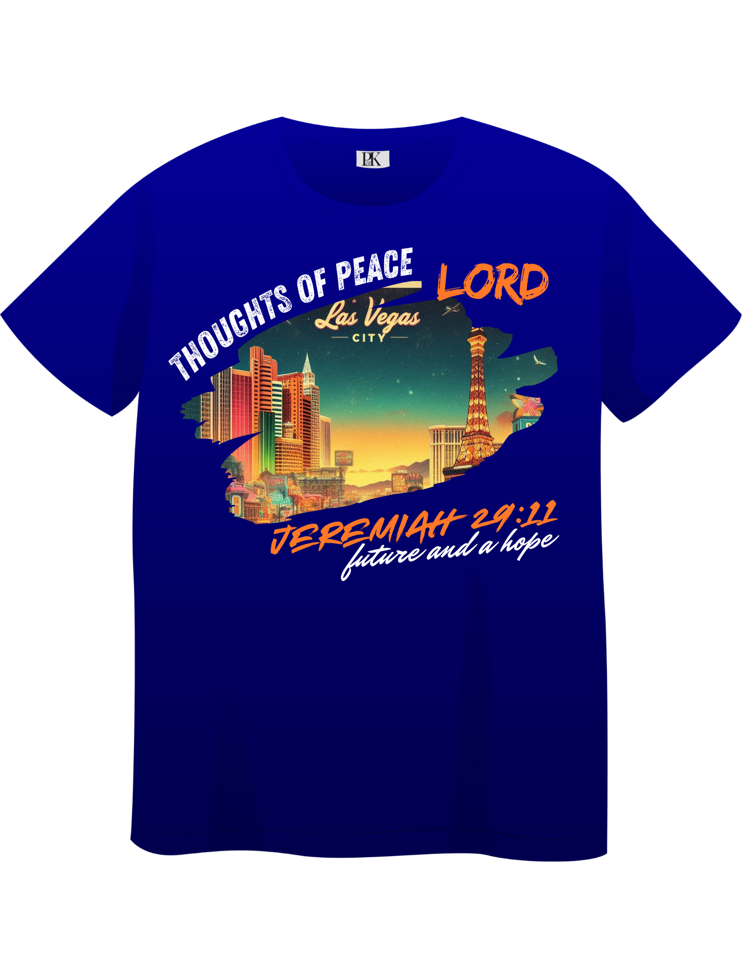 Blessed Las Vegas T-Shirt – Personalized Christian Tee with Inspirational Bible Verse, Front and Back Design