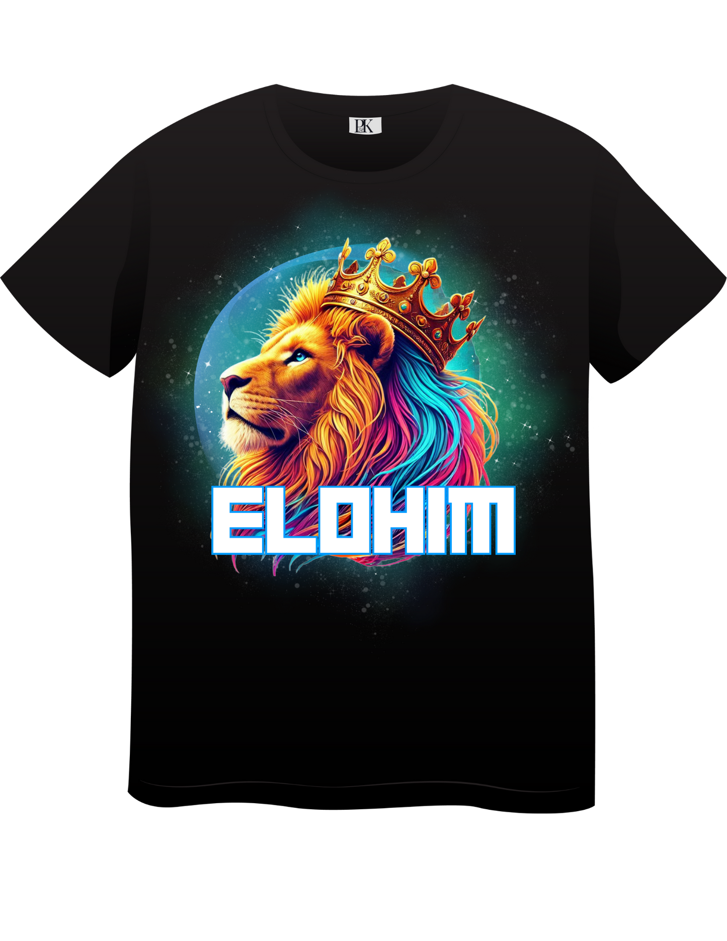 Elohim Lion T-Shirt – Colorful Christian Tee Featuring God’s Powerful Name