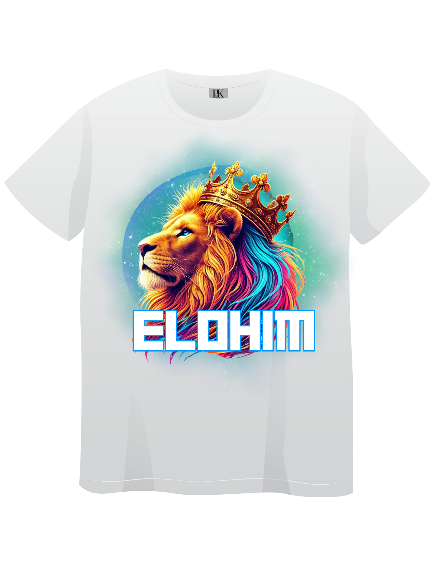 Elohim Lion T-Shirt – Colorful Christian Tee Featuring God’s Powerful Name
