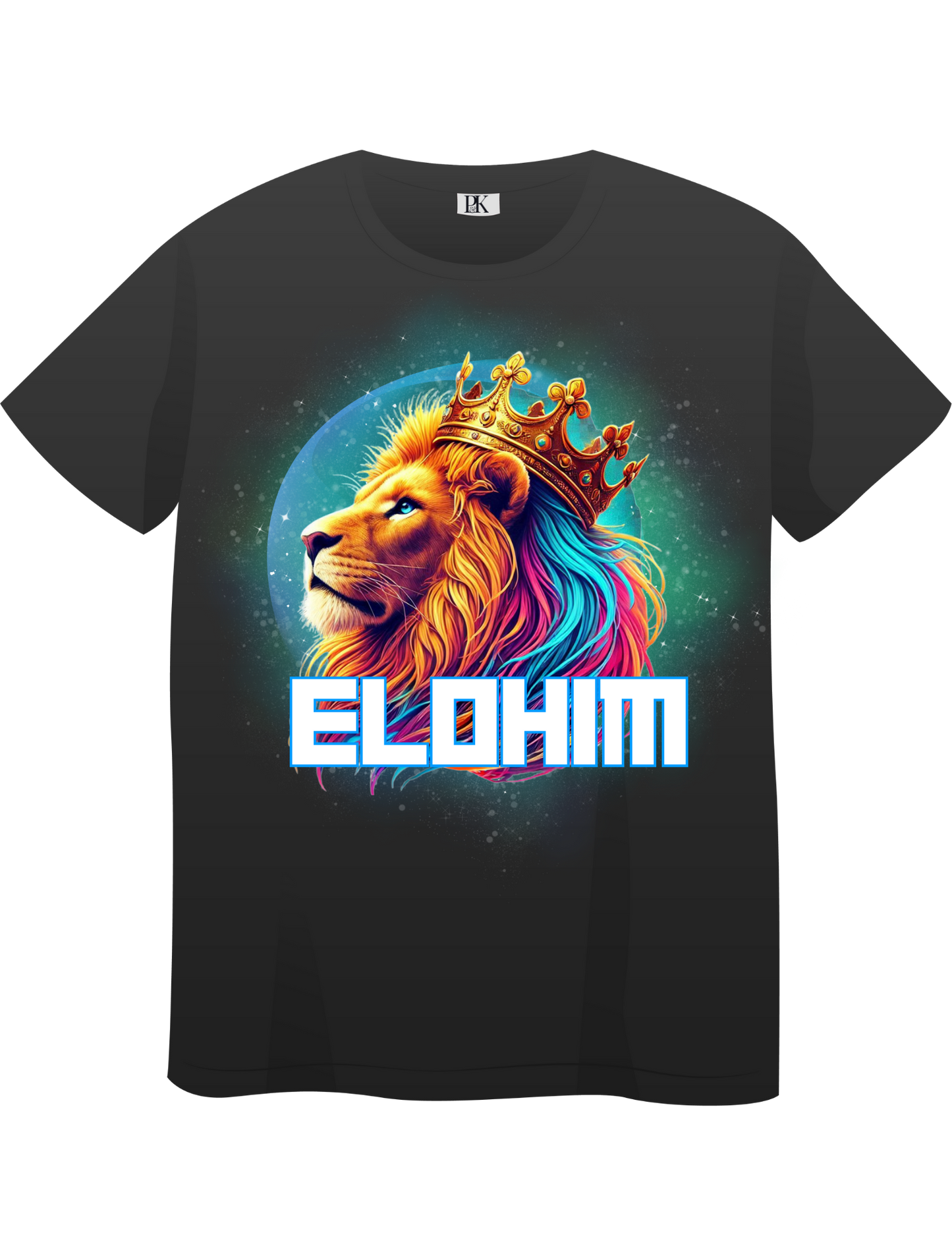 Elohim Lion T-Shirt – Colorful Christian Tee Featuring God’s Powerful Name