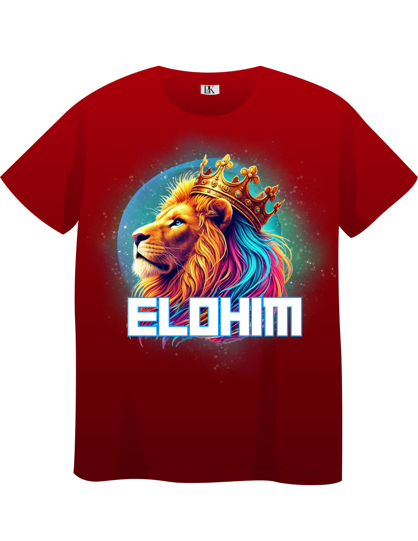 Elohim Lion T-Shirt – Colorful Christian Tee Featuring God’s Powerful Name