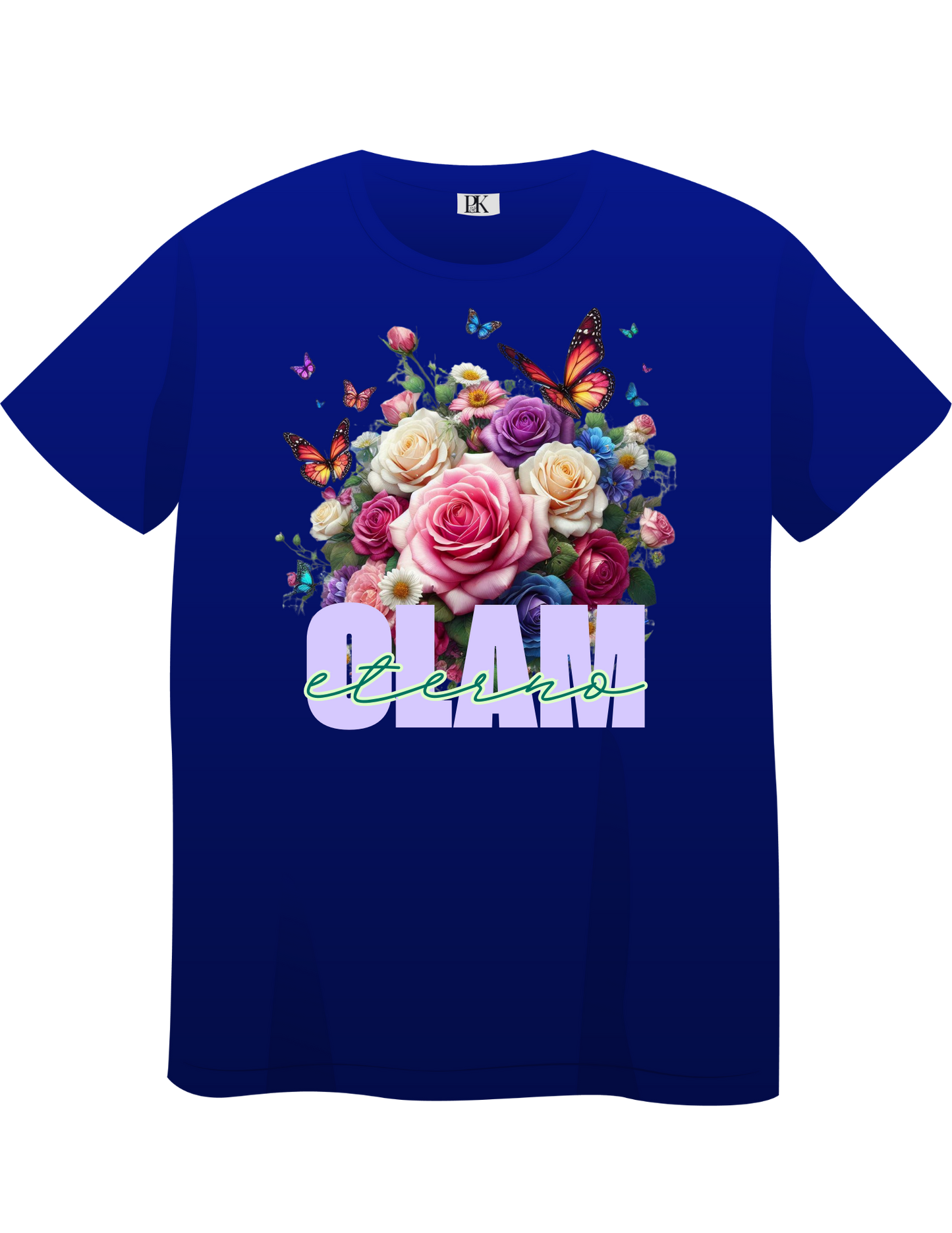 Olam Eterno T-Shirt – Christian Tee with Floral & Butterfly Design (Spanish Text)