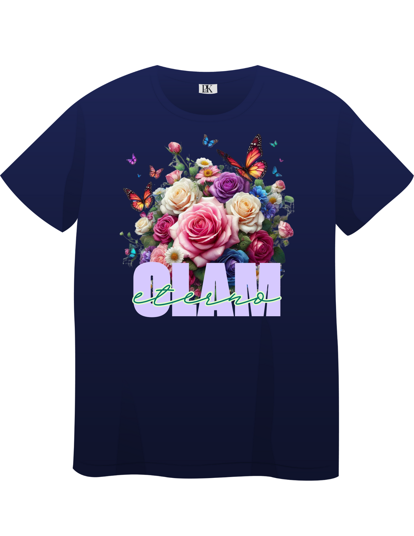 Olam Eterno T-Shirt – Christian Tee with Floral & Butterfly Design (Spanish Text)