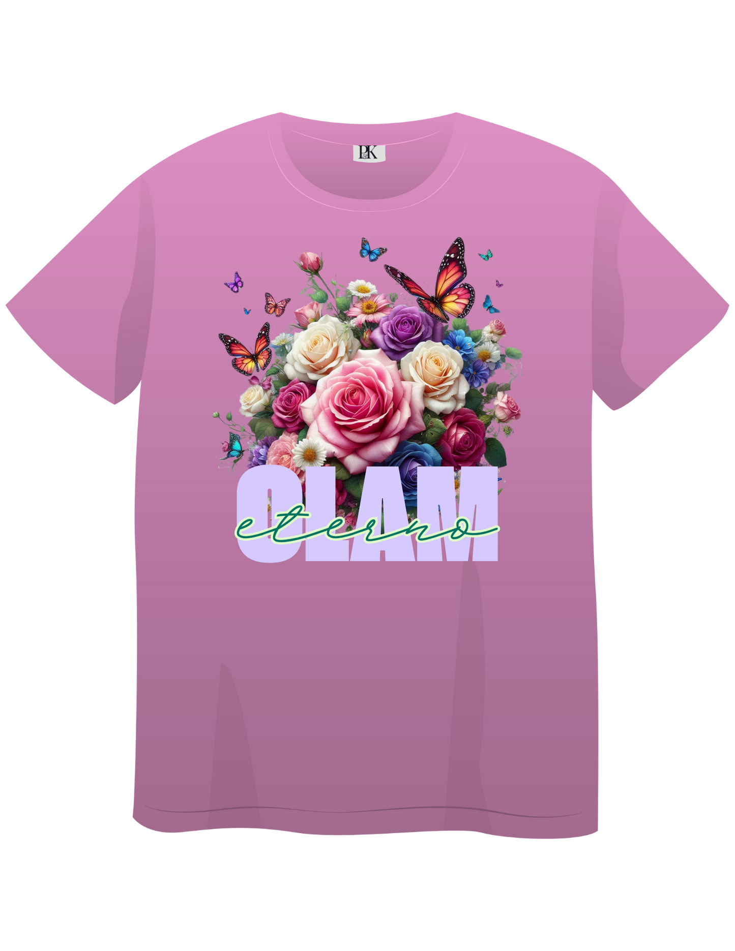 Olam Eterno T-Shirt – Christian Tee with Floral & Butterfly Design (Spanish Text)