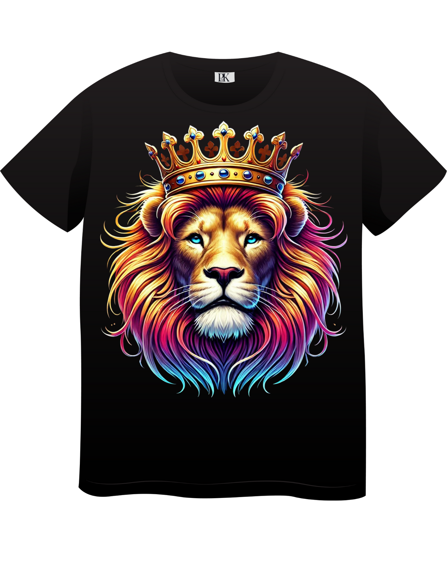 Colorful Lion with Crown T-Shirt – Bold Christian Faith Tee