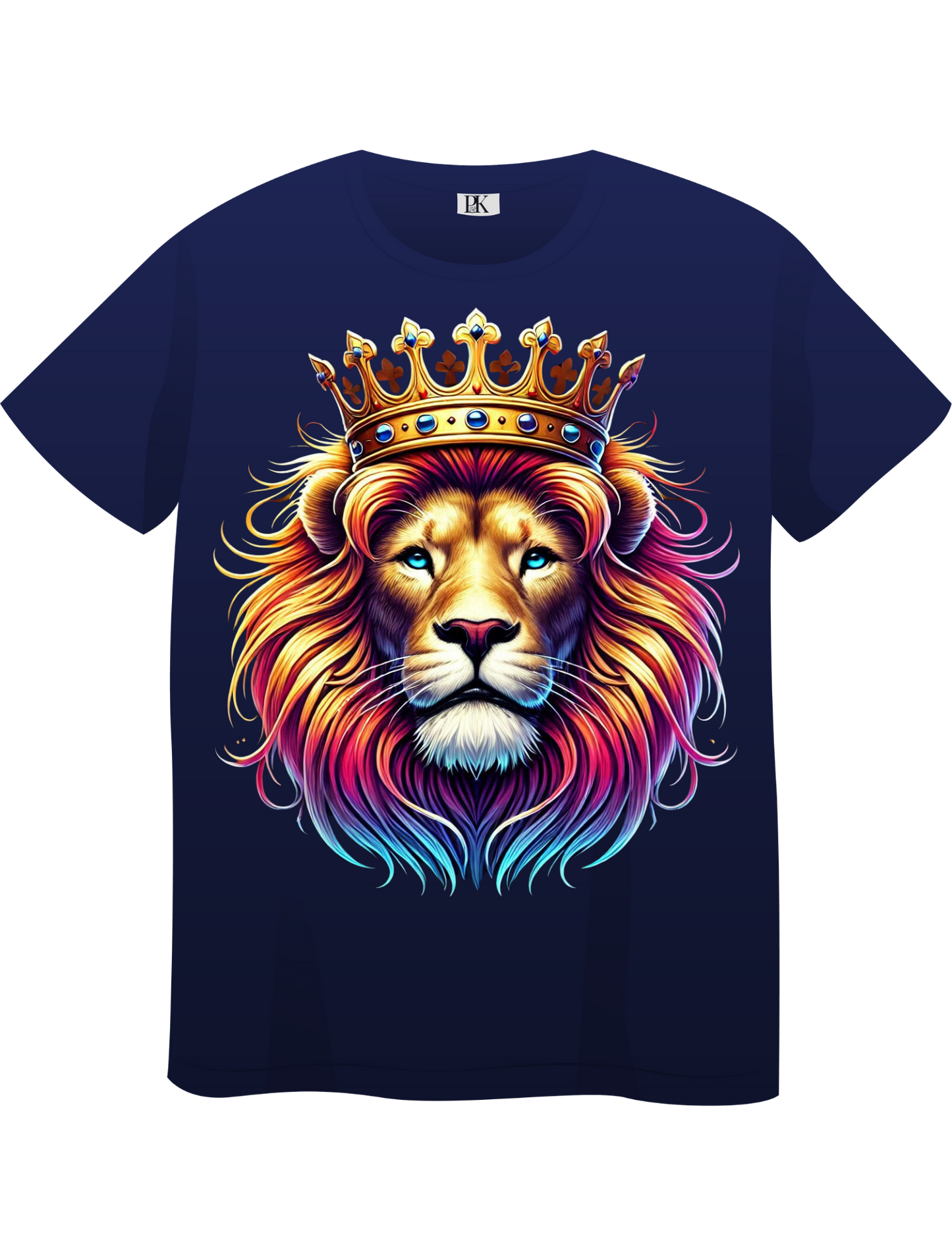 Colorful Lion with Crown T-Shirt – Bold Christian Faith Tee