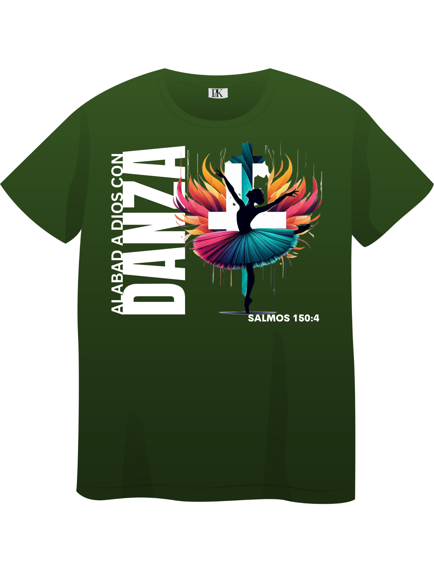 Dance for His Glory T-Shirt (Spanish Text) – Christian Tee with Psalm 150:4 and Ballerina Design