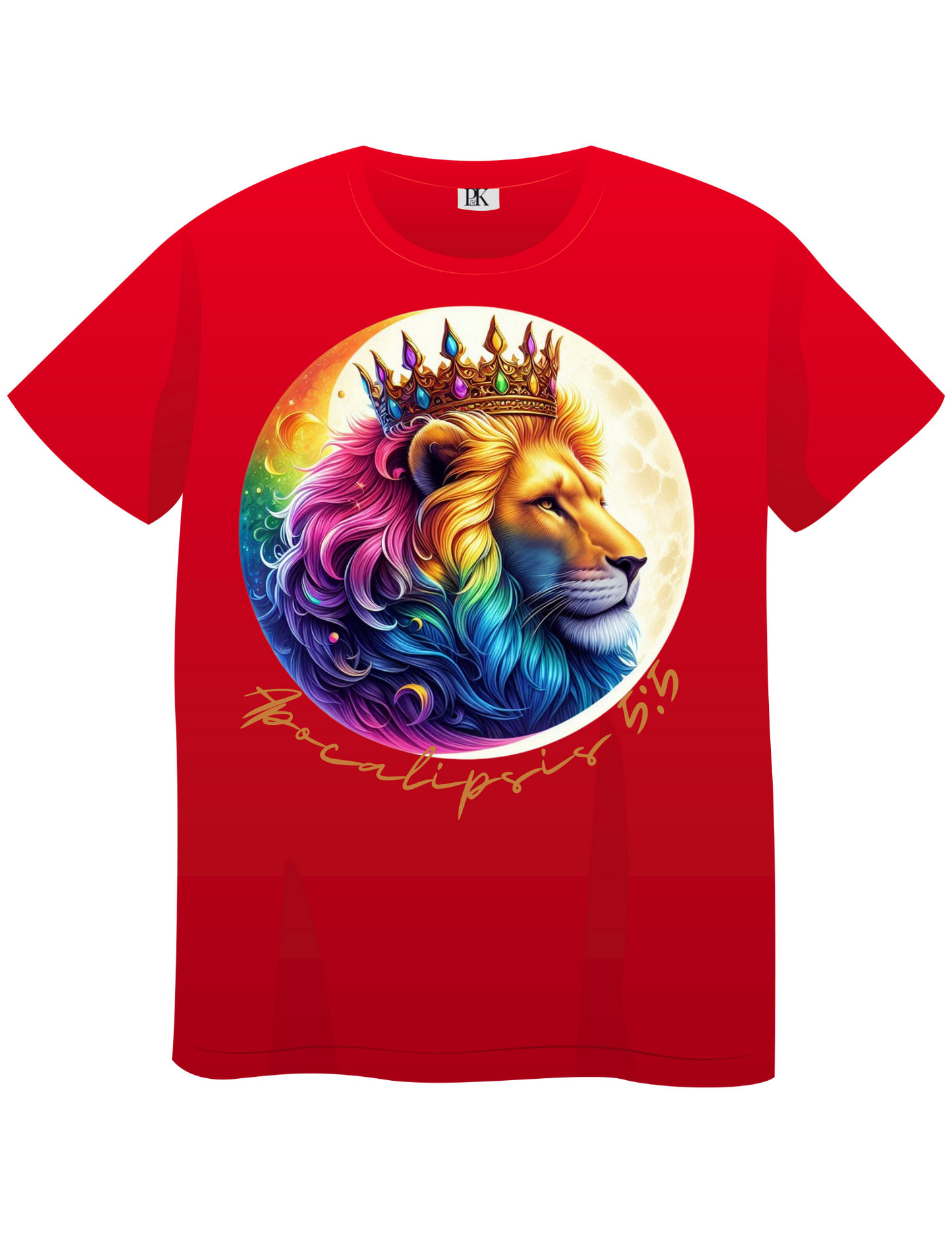 Crowned Lion Moon T-Shirt – Apocalipsis 5:5 Verse in Spanish, Colorful Christian Design | Lion of Judah Collection