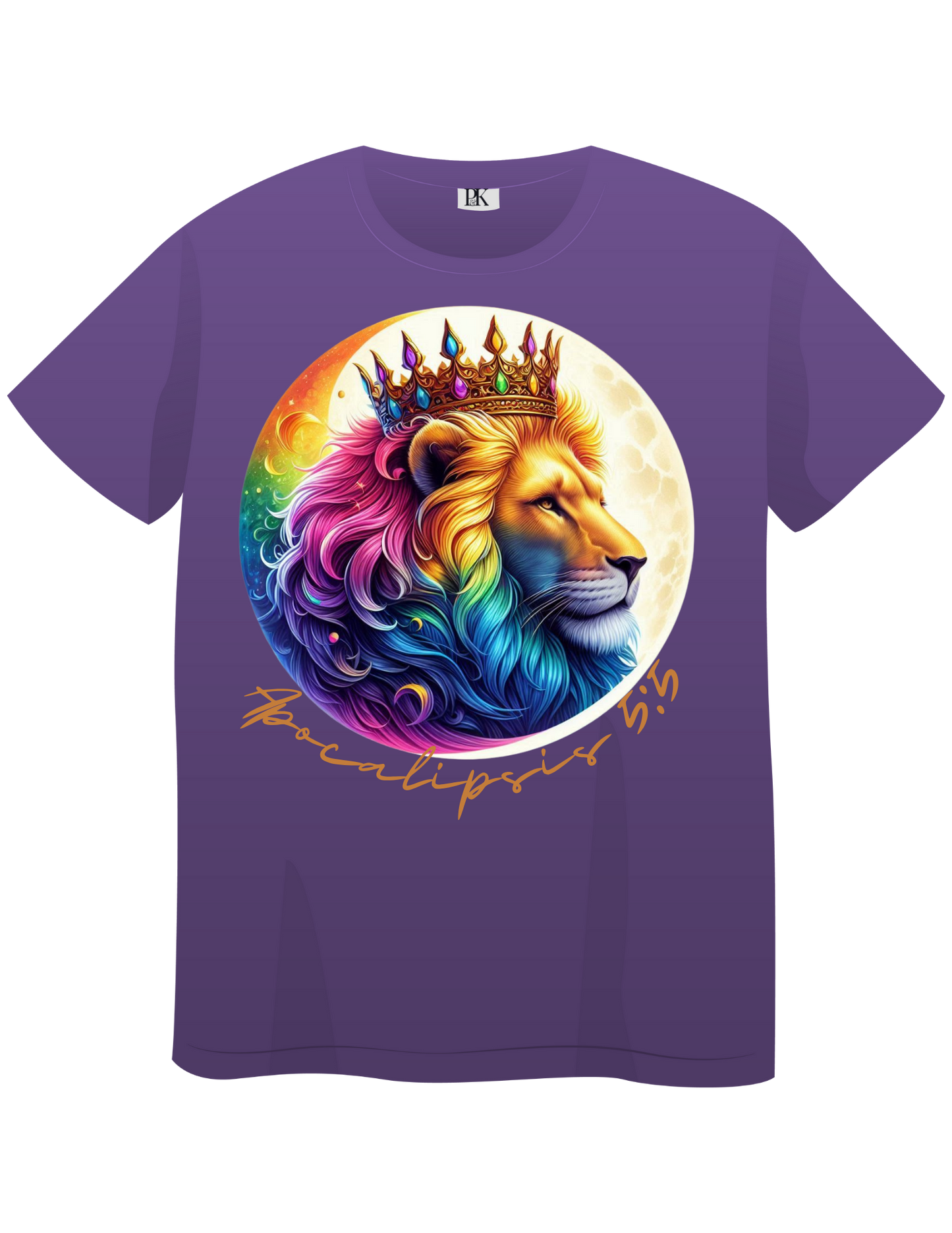 Crowned Lion Moon T-Shirt – Apocalipsis 5:5 Verse in Spanish, Colorful Christian Design | Lion of Judah Collection
