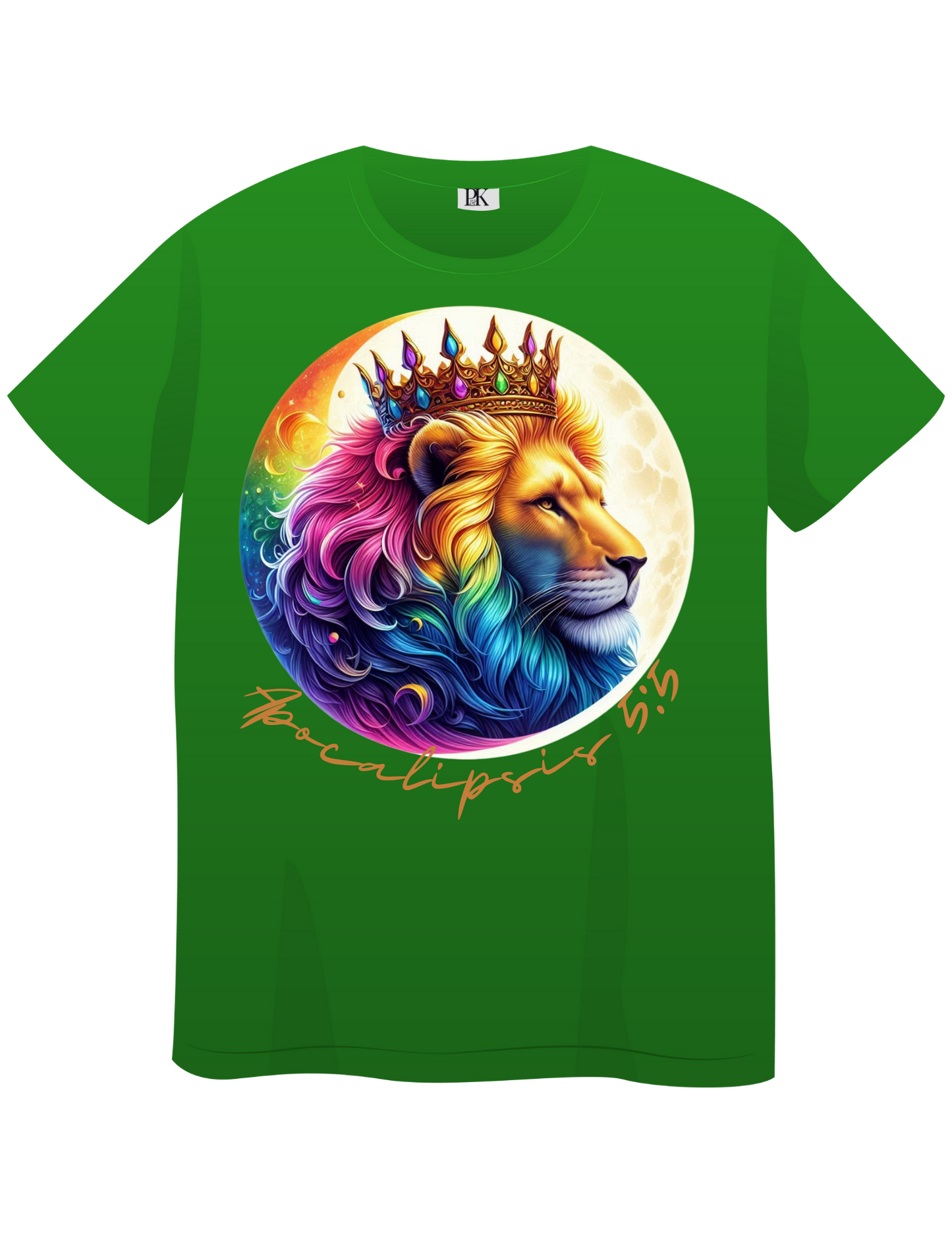 The Lion of Judah Has Triumphed – Colorful Crowned Lion with Moon | Christian T-Shirt with Verse in Spanish