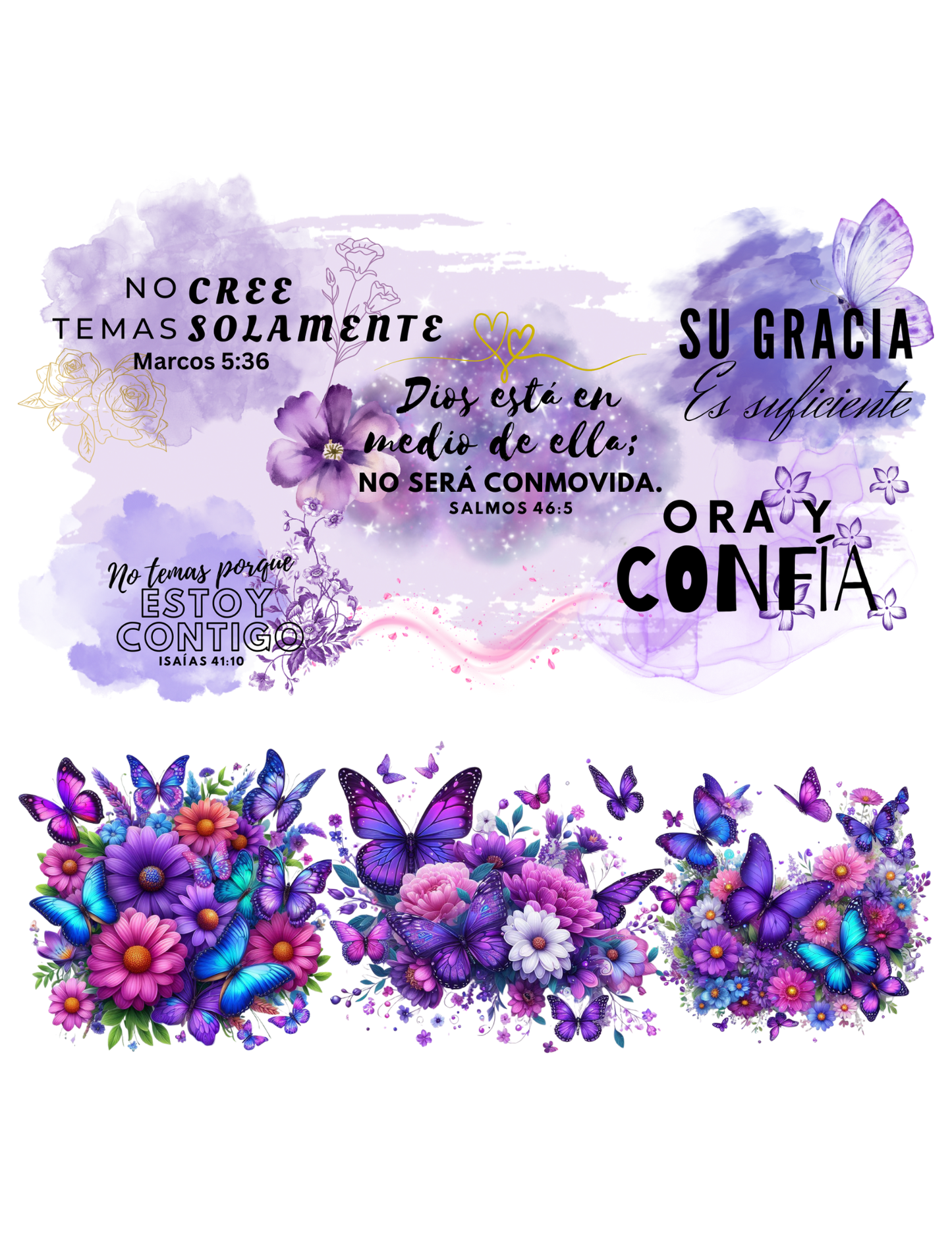Grace & Beauty 40 oz Tumbler – Spanish Christian Tumbler with Bible Verses | Living Water Collection