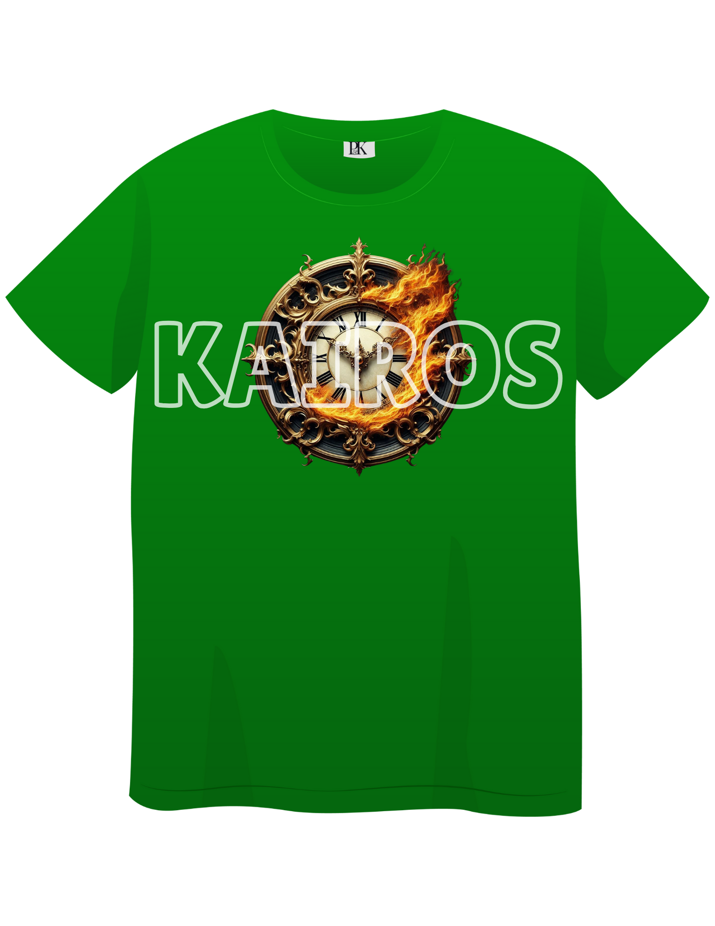 Kairos Fire Clock T-Shirt – Bold Christian Faith Tee with Prophetic Design
