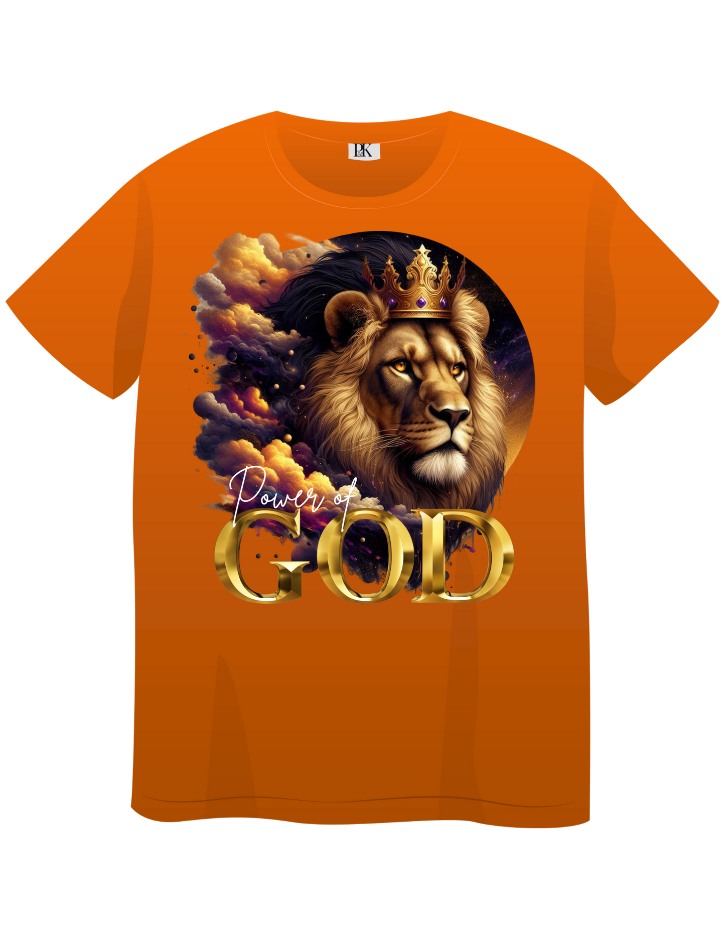 Power of God – Crowned Lion with Celestial Clouds | Christian T-Shirt for Men & Women