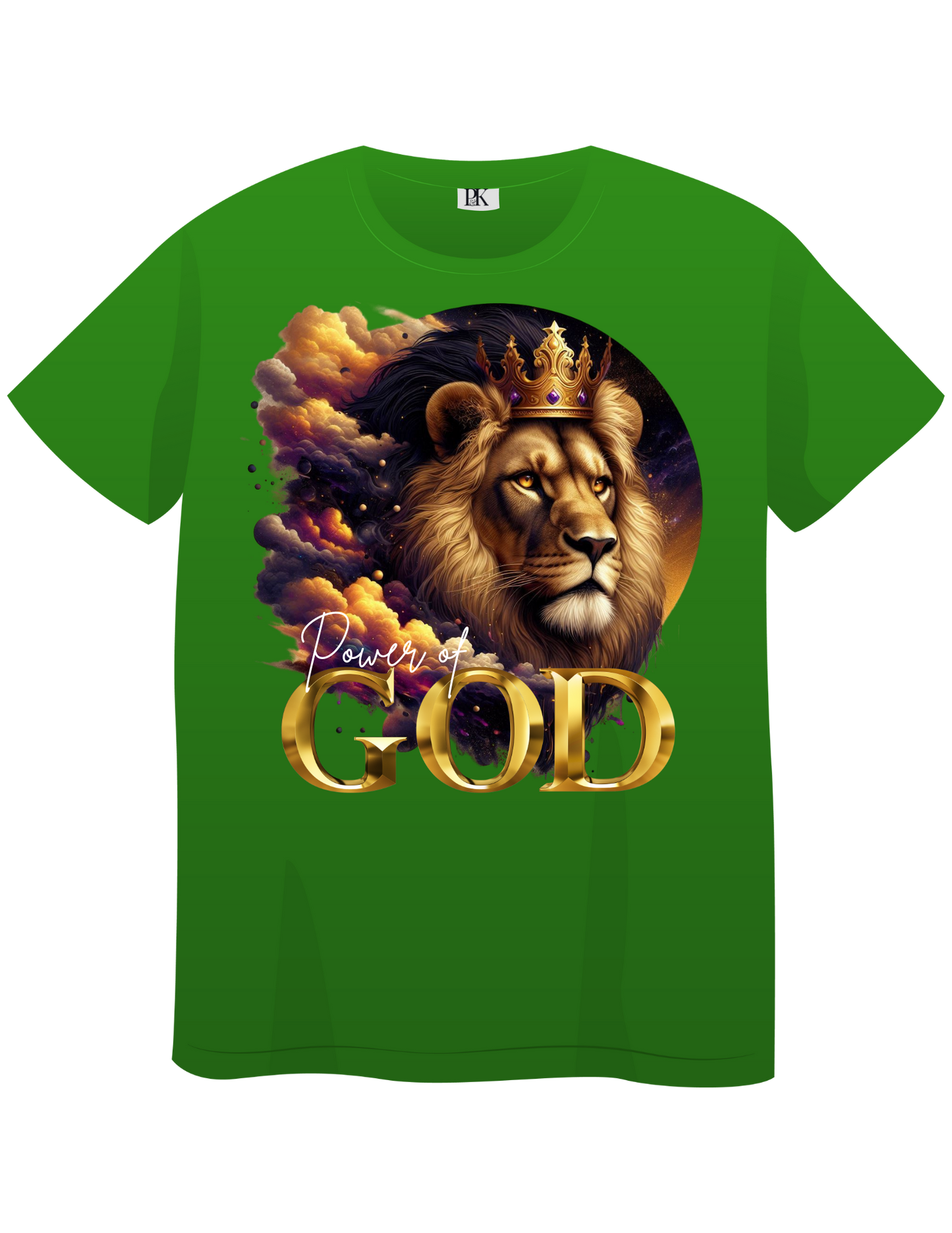Power of God – Crowned Lion with Celestial Clouds | Christian T-Shirt for Men & Women