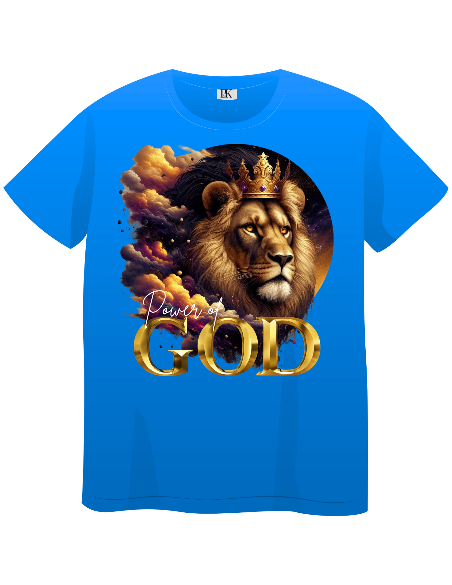 Power of God – Crowned Lion with Celestial Clouds | Christian T-Shirt for Men & Women