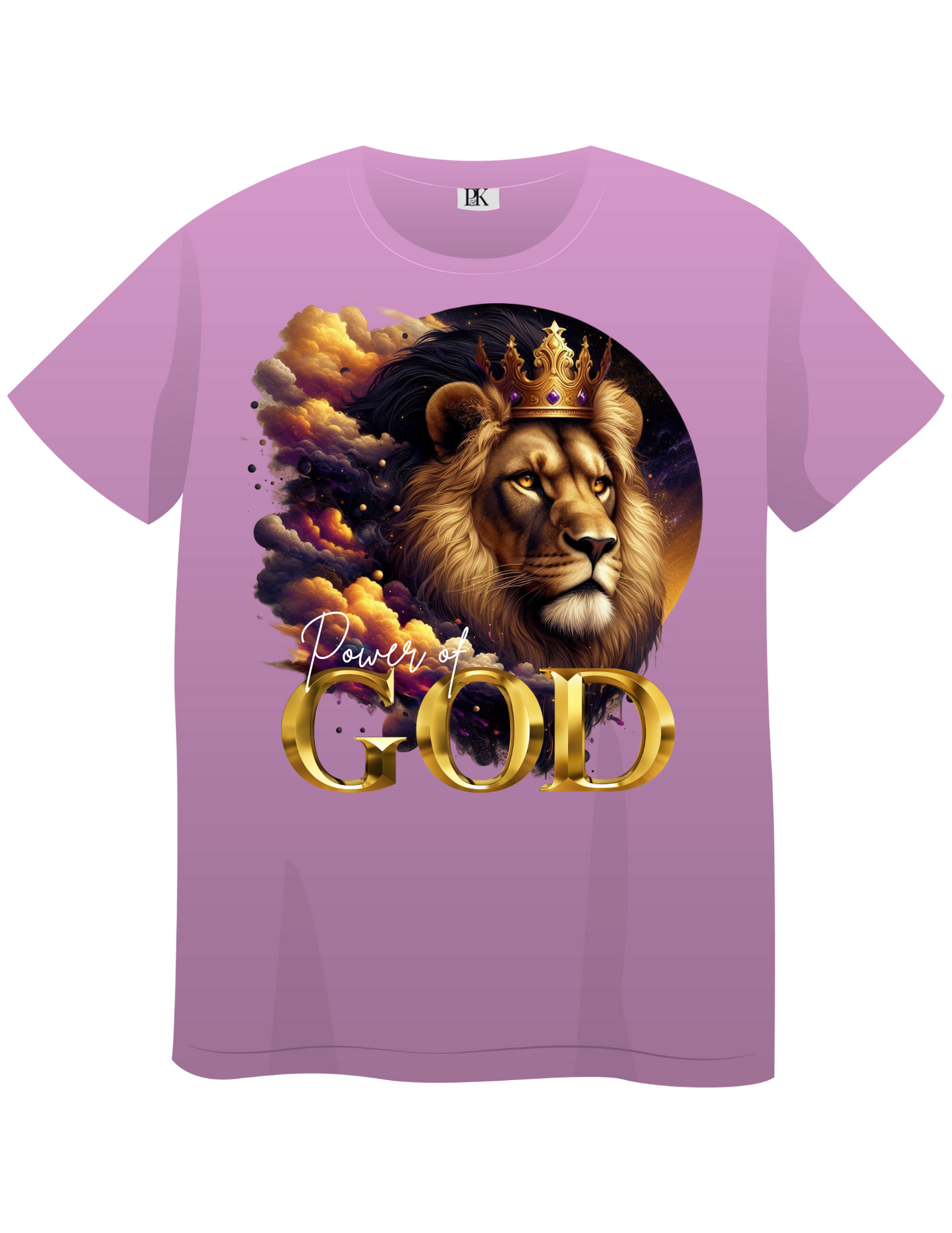 Power of God – Crowned Lion with Celestial Clouds | Christian T-Shirt for Men & Women