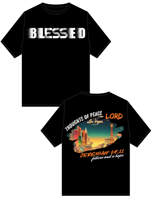 Blessed Las Vegas T-Shirt – Personalized Christian Tee with Inspirational Bible Verse, Front and Back Design