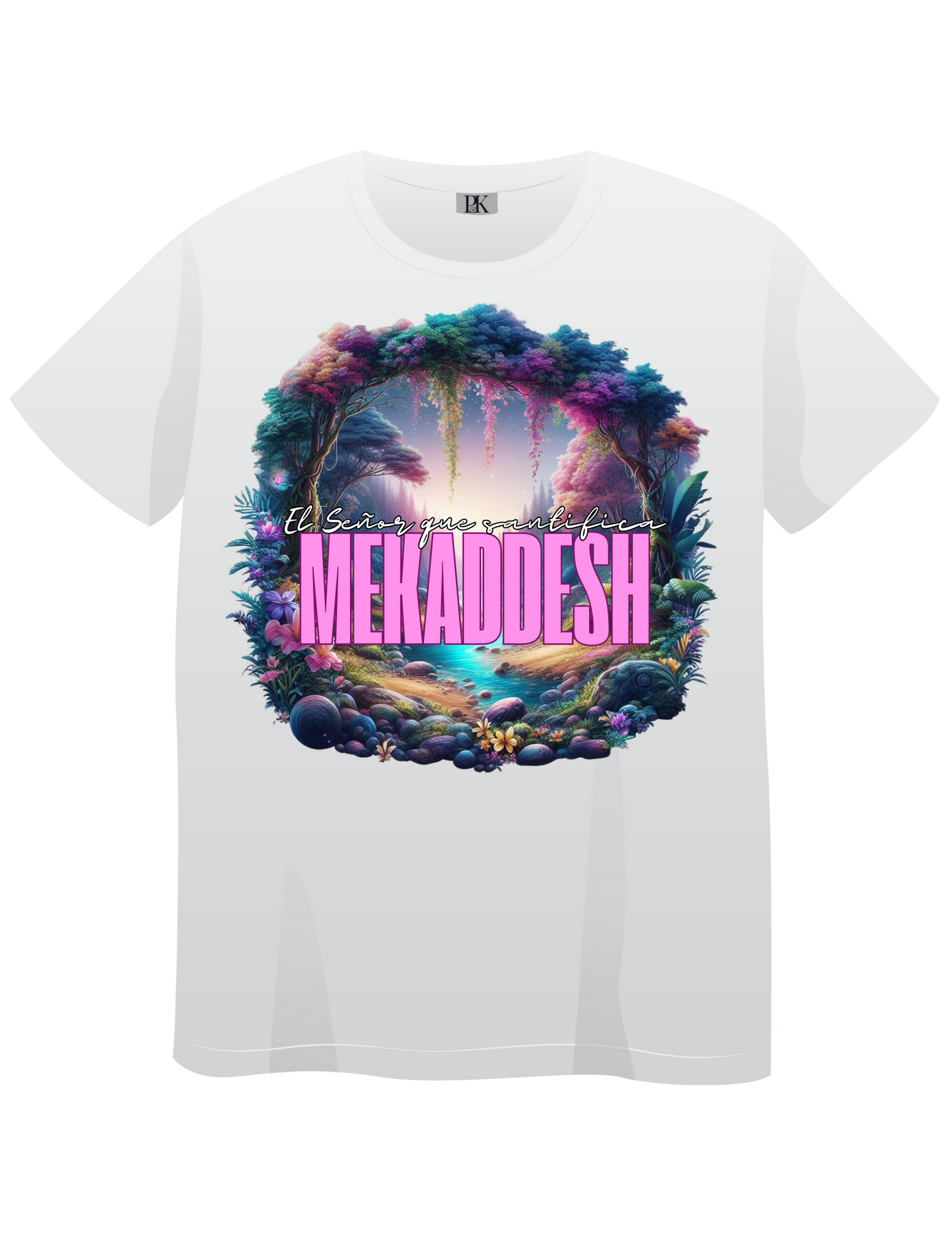 Mekadesh – El Señor que Santifica T-Shirt (Spanish Christian Tee with Scenic Landscape Design)