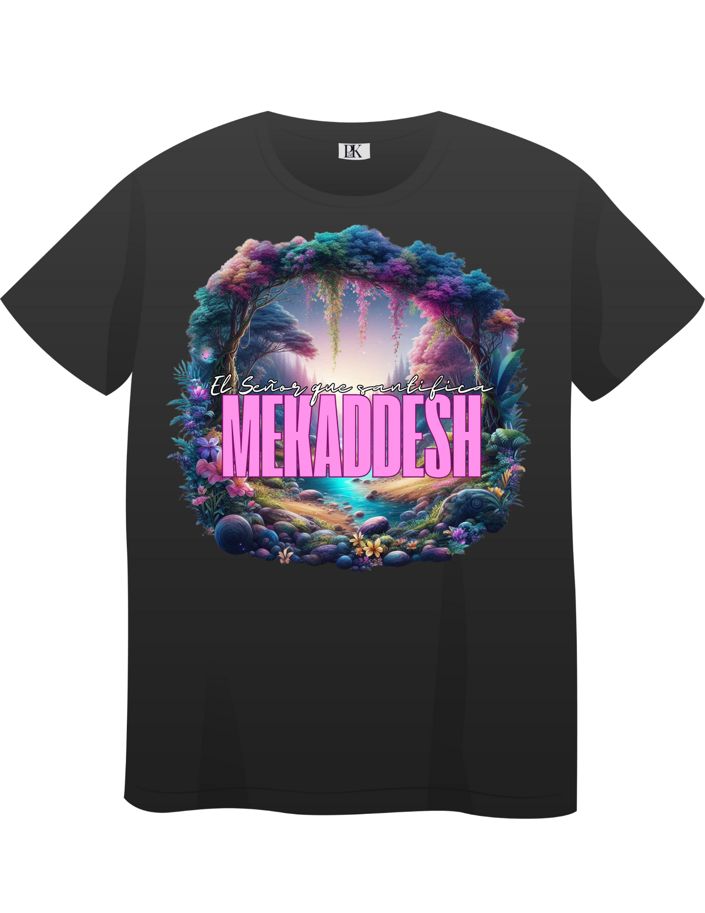 Mekadesh – El Señor que Santifica T-Shirt (Spanish Christian Tee with Scenic Landscape Design)