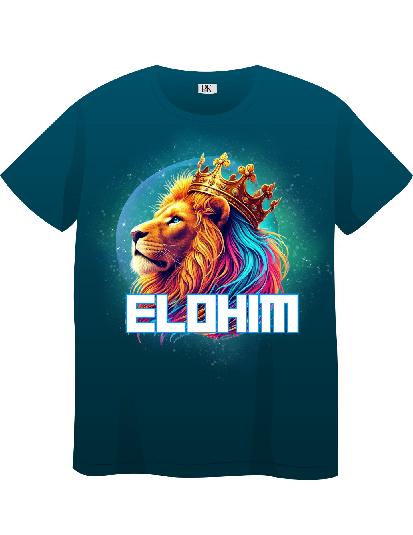Elohim Lion T-Shirt – Colorful Christian Tee Featuring God’s Powerful Name