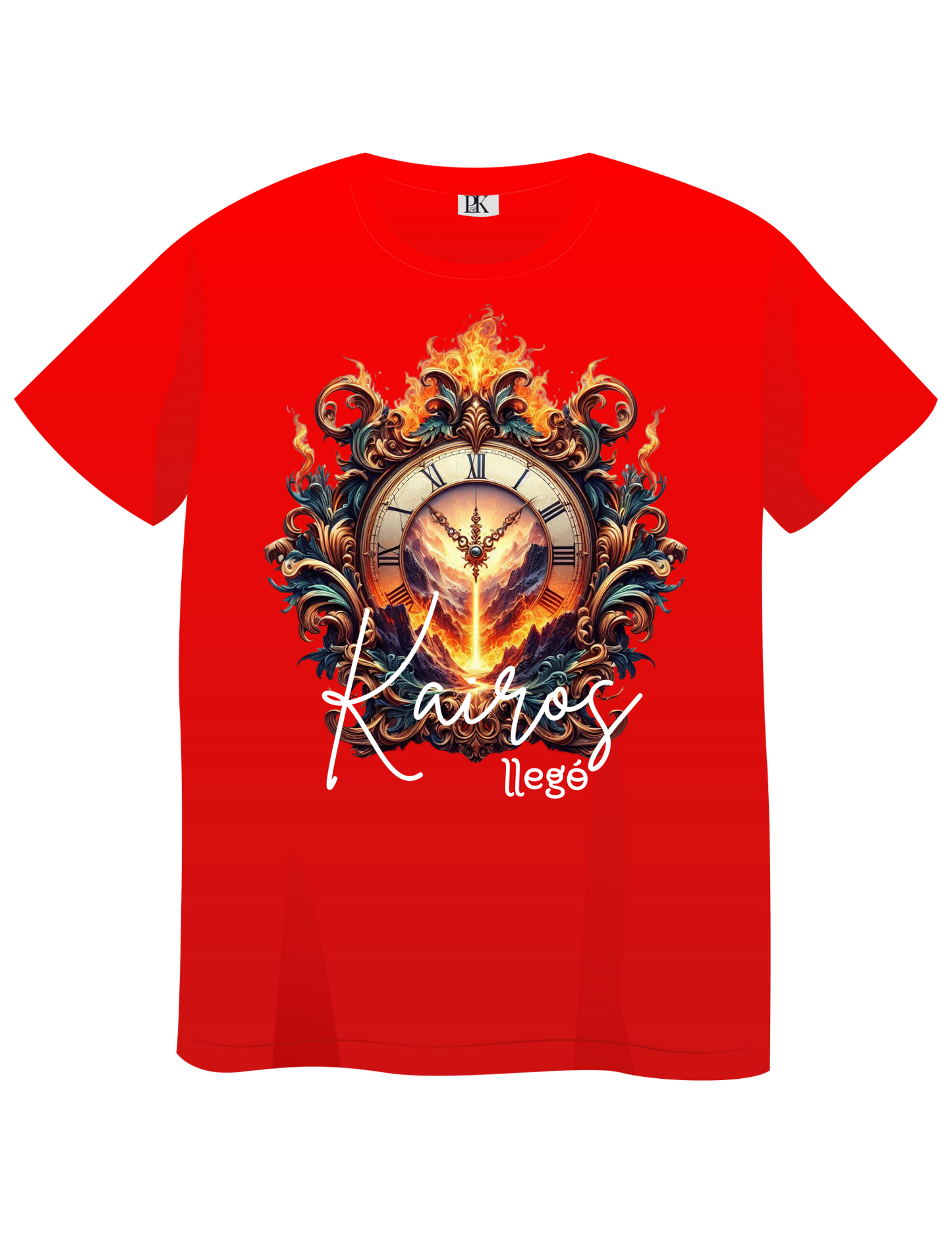 Kairos Llegó – Christian T-Shirt in Spanish, Prophetic Fire Clock Design