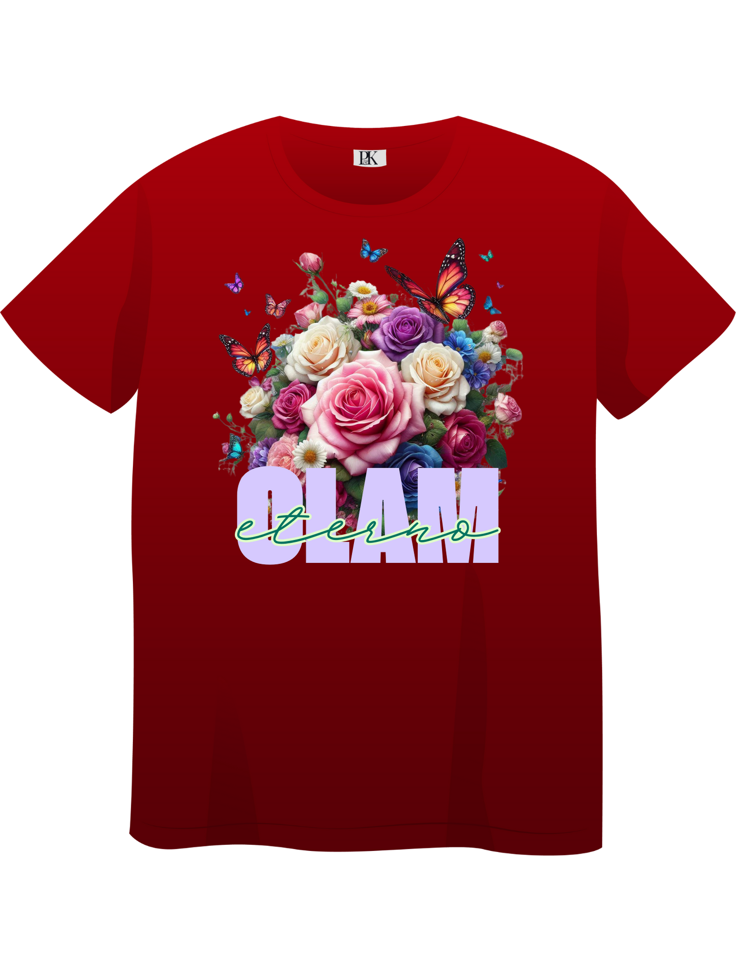 Olam Eterno T-Shirt – Christian Tee with Floral & Butterfly Design (Spanish Text)