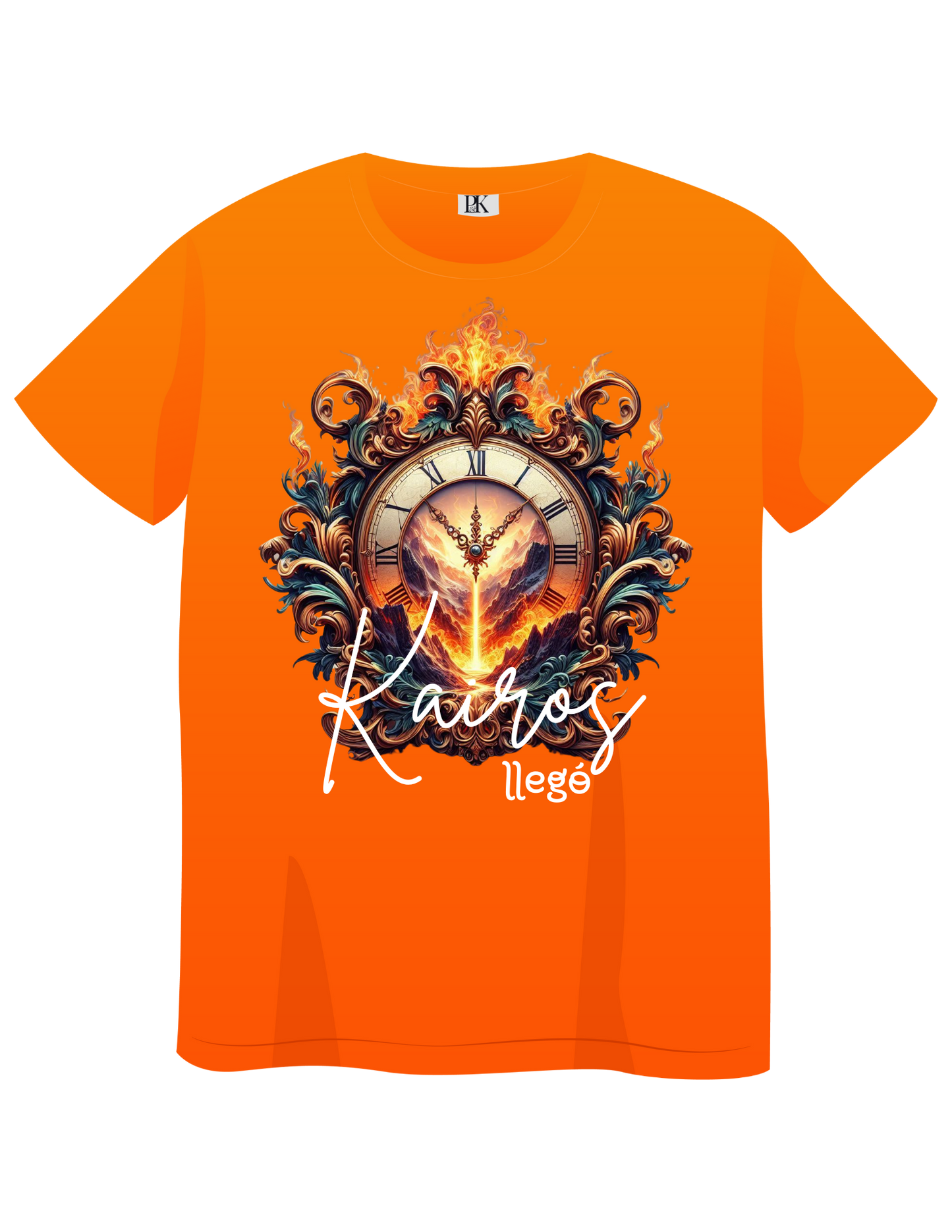 Kairos Llegó – Christian T-Shirt in Spanish, Prophetic Fire Clock Design