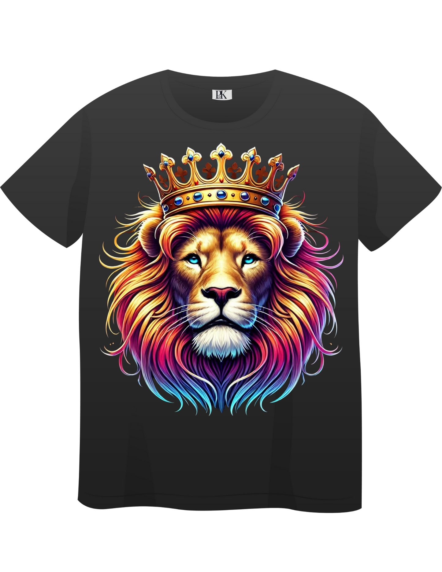 Colorful Lion with Crown T-Shirt – Bold Christian Faith Tee