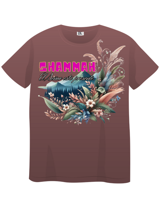 Shammah Women's T-Shirt – Spanish Christian Shirt with “El Señor Está Presente” Bible Message