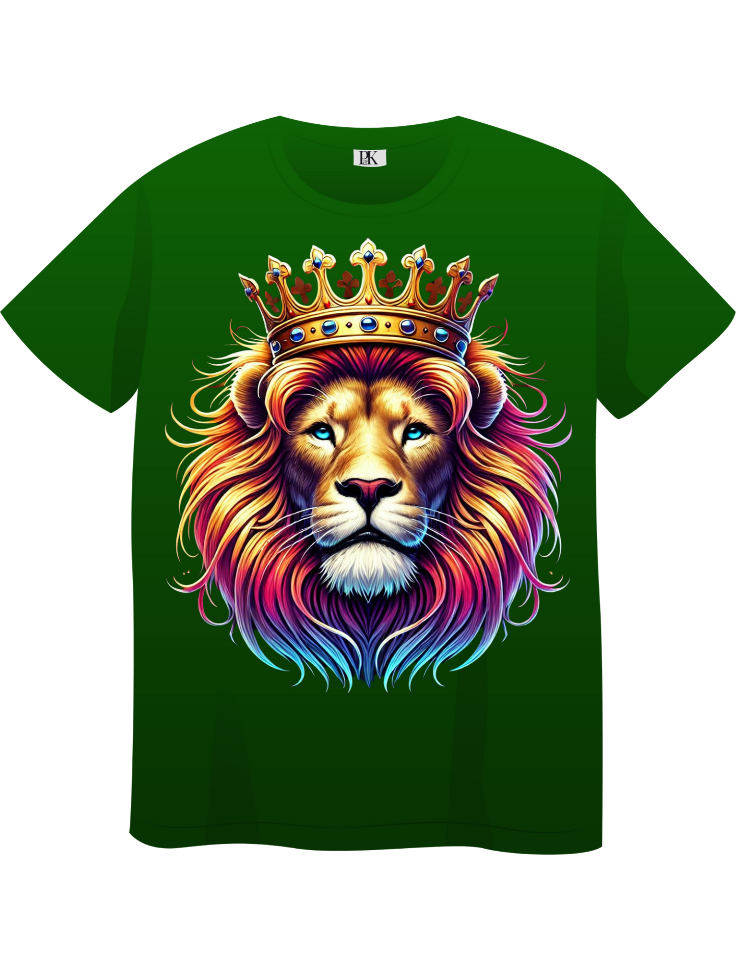 Colorful Lion with Crown T-Shirt – Bold Christian Faith Tee
