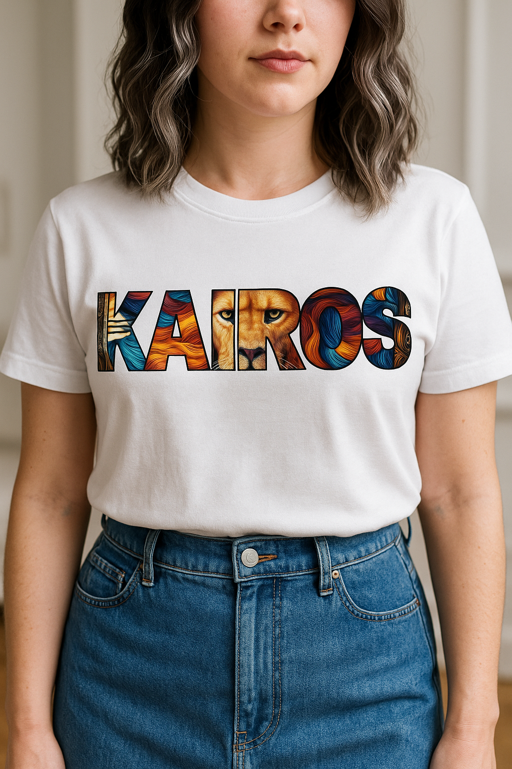 Kairos Christian T-Shirt – Lion of Judah Graphic, God’s Timing Bible Verse Tee